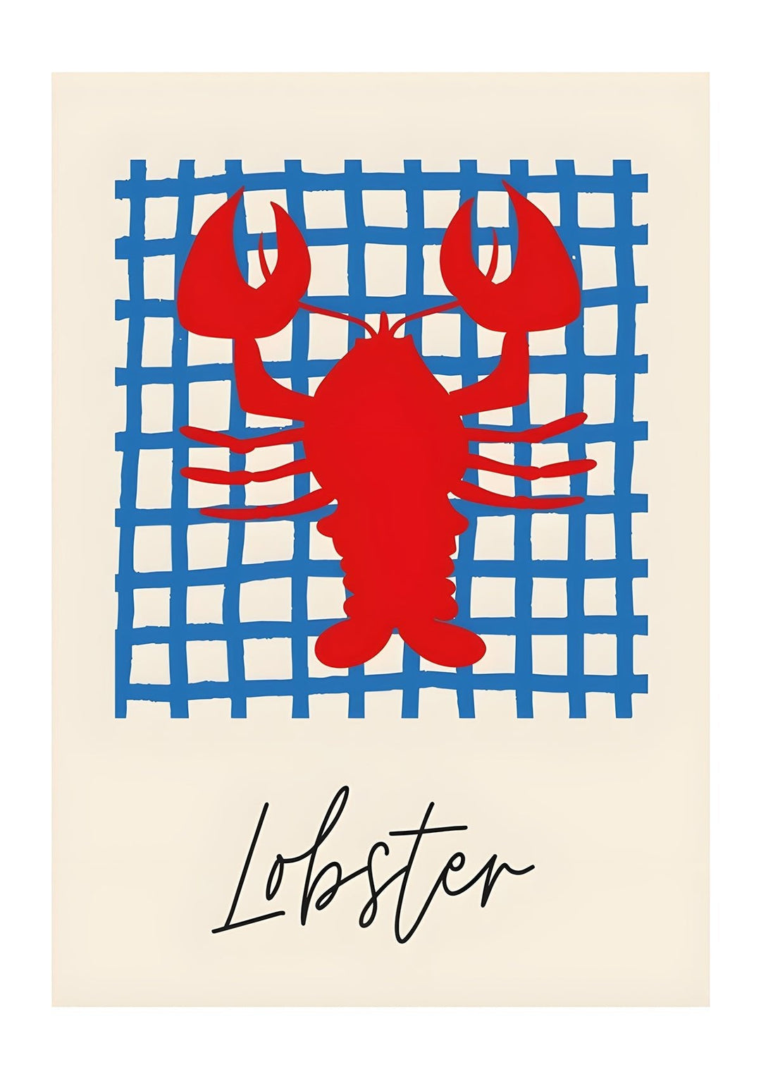 Lobster Santorini Kitchen Print - Style My Wall, framed