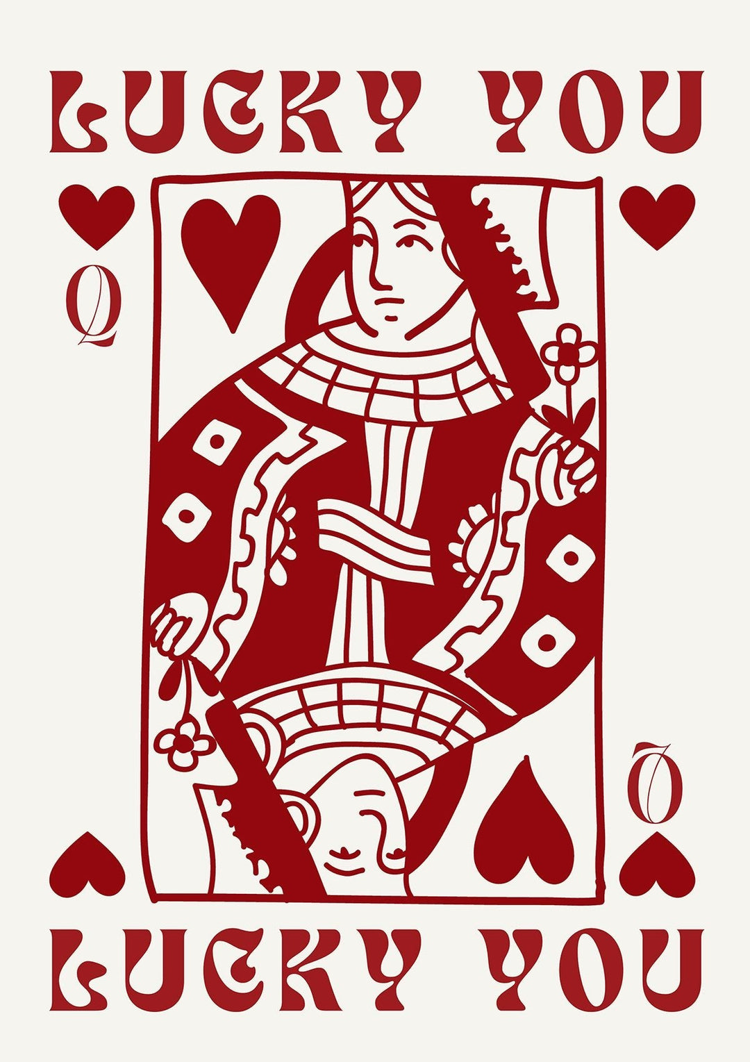 Lucky You Queen of Hearts Wall Print - Style My Wall,frame