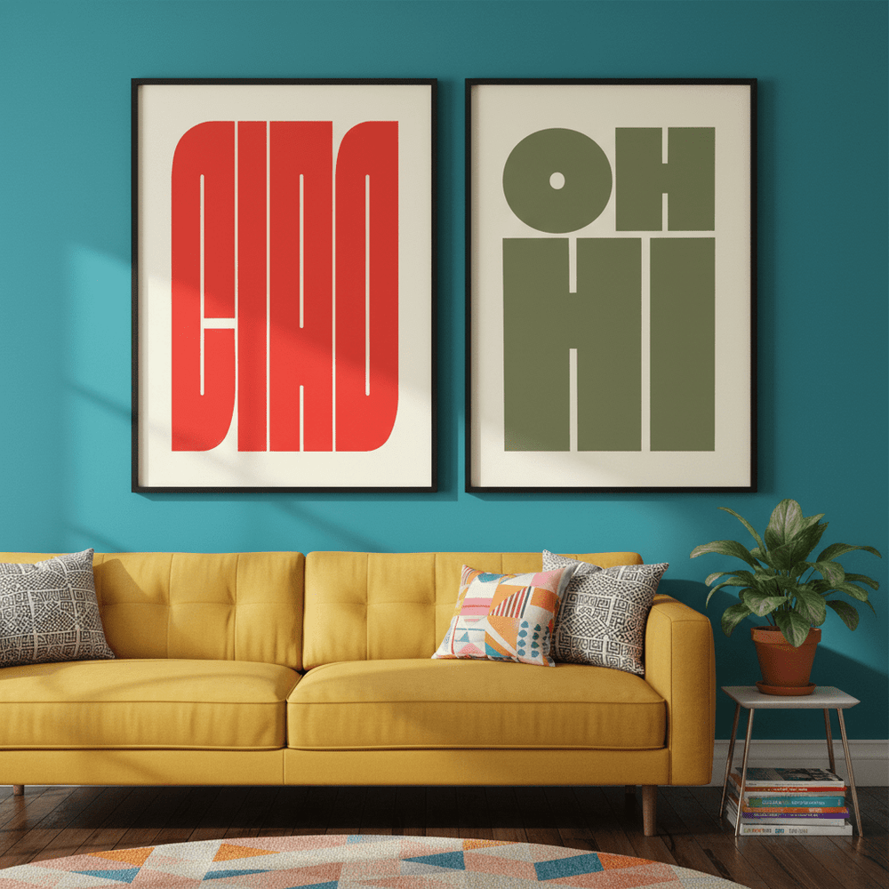 OH HI CIAO Set of 2 Prints wall - art - picture - poster