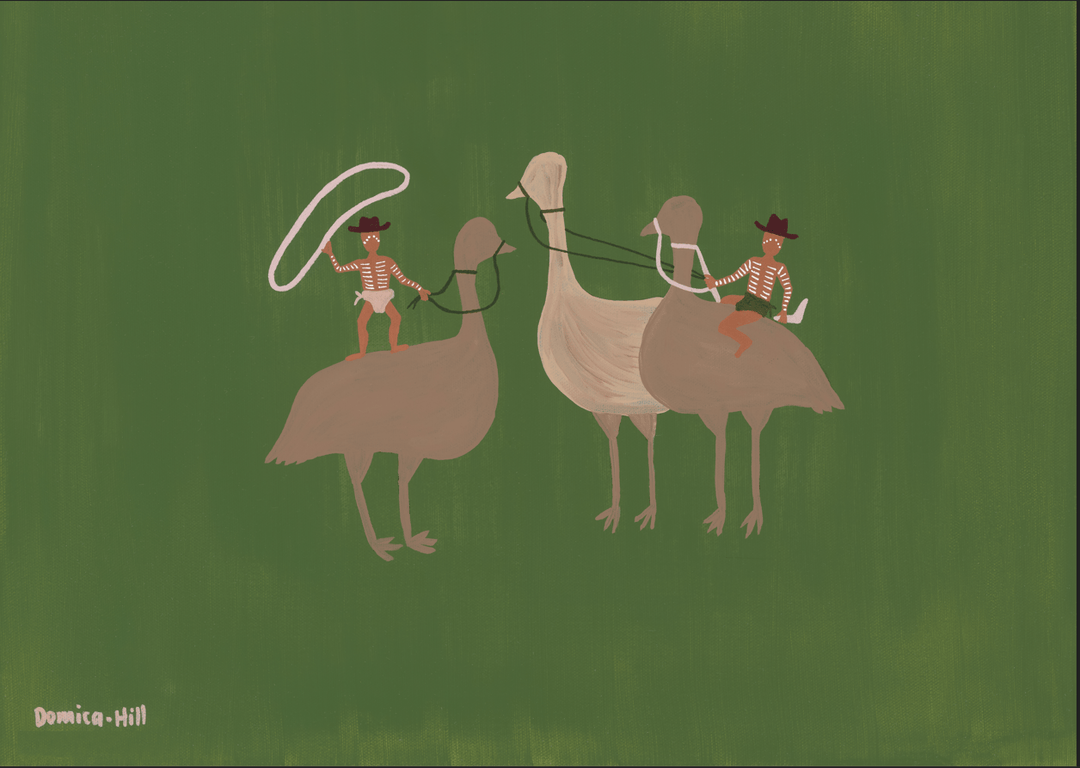 Our Emu Mob Landscape Indigenous Artwork by Domica Hill,frame
