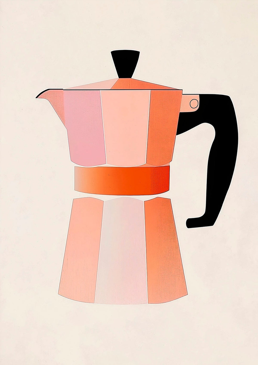Peach Bialetti Italian Breakfast Wall Art Print - Style My Wall framed
