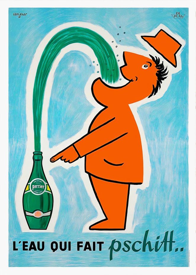 Perrier Pschitt Vintage French Advertising Poster wall art print food and drink frame