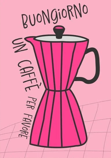 pink moka buongiorno print frame