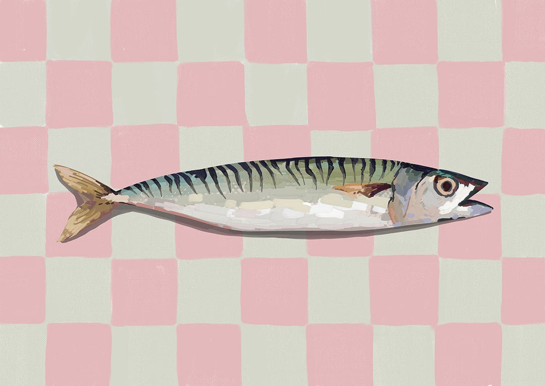 Pink Sardine Kitchen Print - Style My Wall,frame
