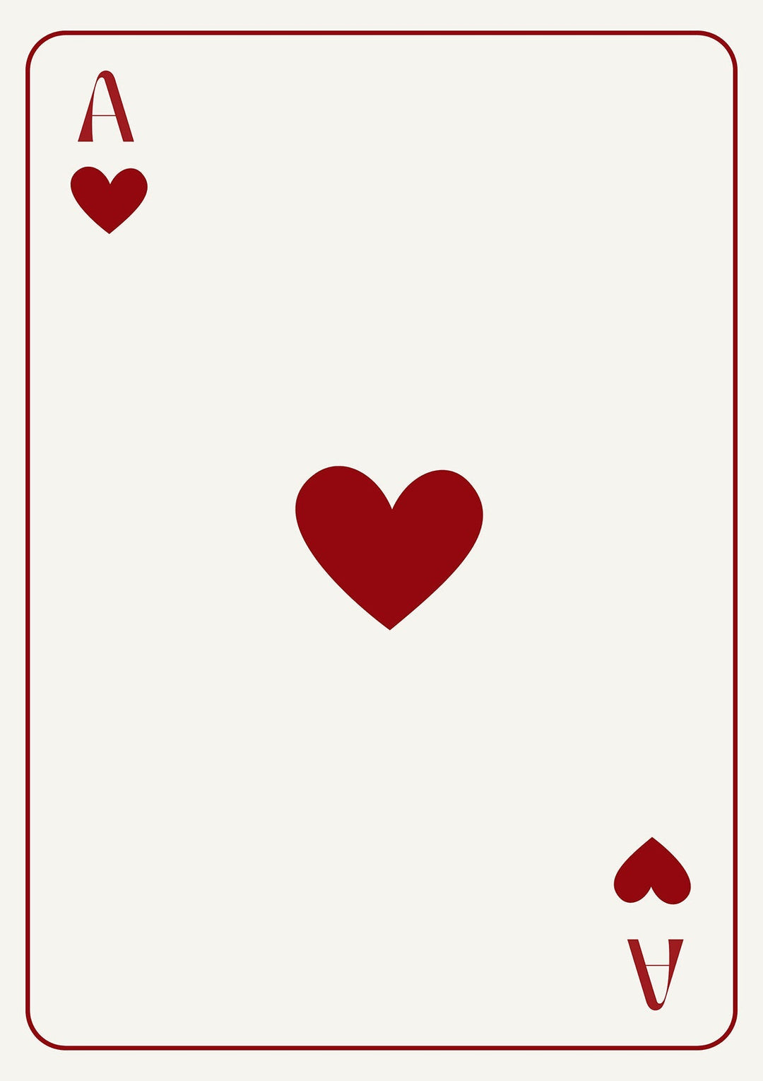 Red Ace of Hearts Print - Style My Wall,frame