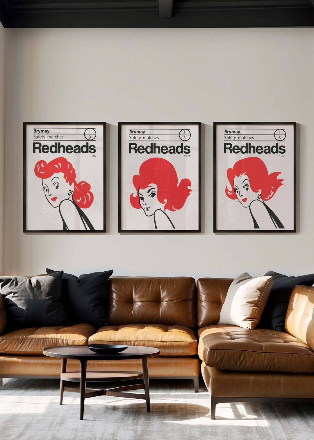 Redheads Vintage Prints Set of 3 wall - art - picture - poster