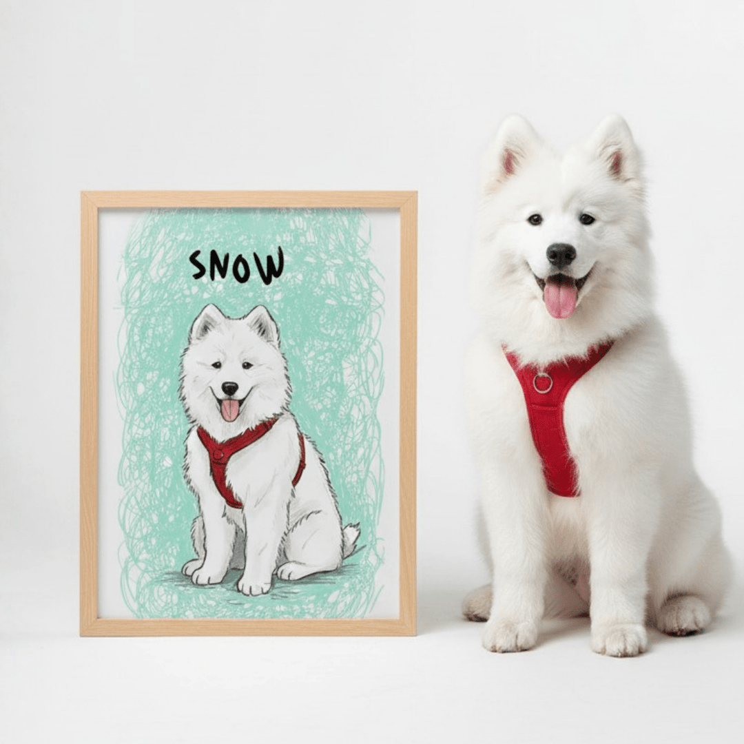 Rough Cute Scribble Pet Illustration Wall Art wall - art - picture - poster