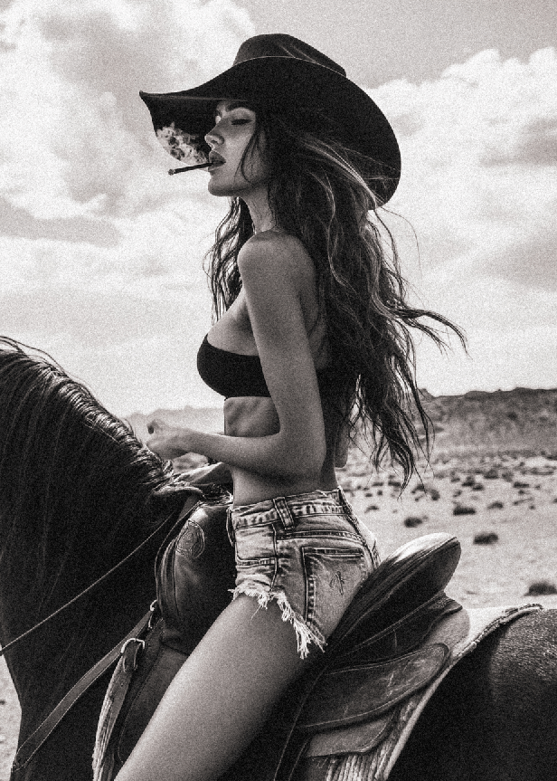 Vintage Saddle and smoke outlaw desert horse photograph wall art frame