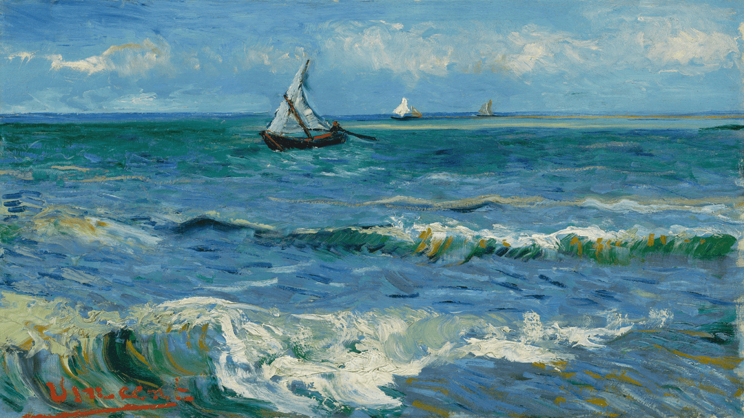 Seascape near Les Saintes by Vincent van Gogh Painting Brushstrokes Poster frame