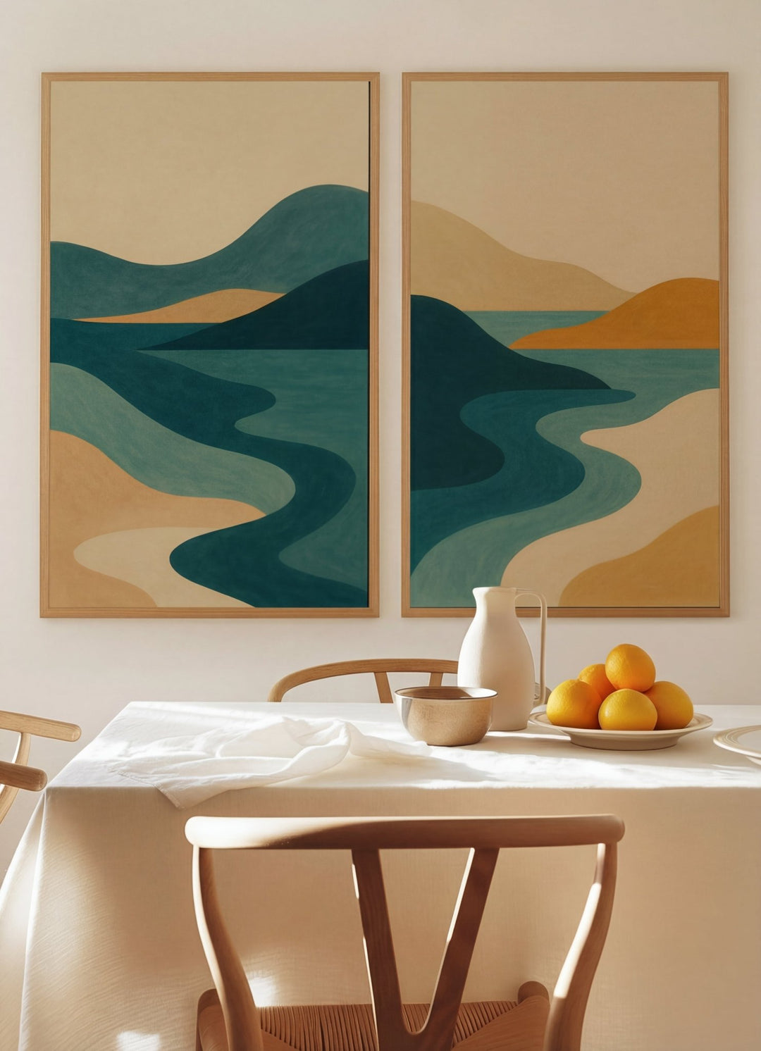 Set of 2 Abstract Coastal Mirage Prints wall - art - picture - poster