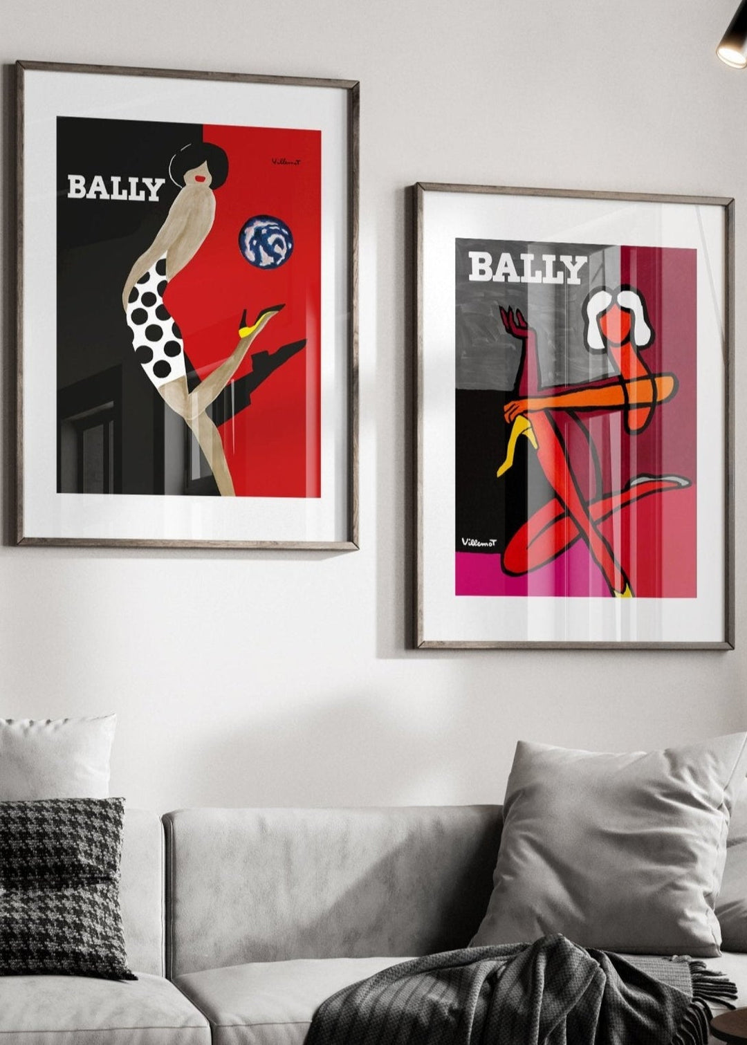 Set of 2 Bally Exhibition Prints by Bernard Villemot wall - art - picture - poster