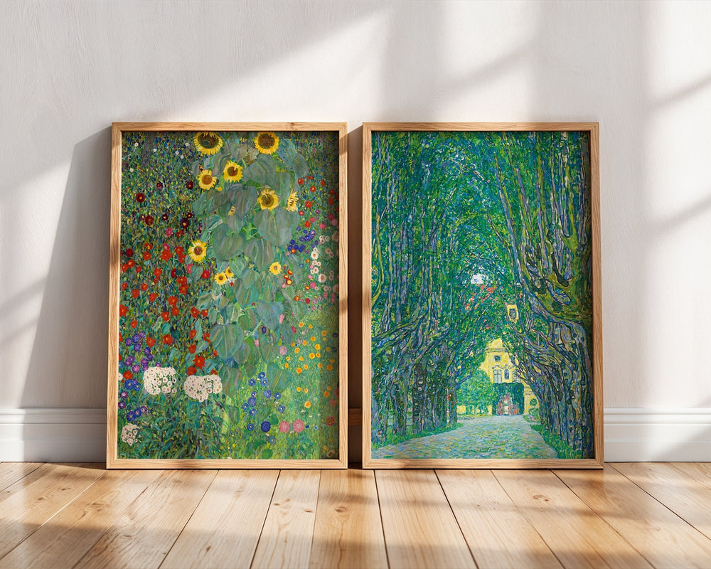 Set of 2 Exhibition Art Prints by Gustav Klimt wall - art - picture - poster