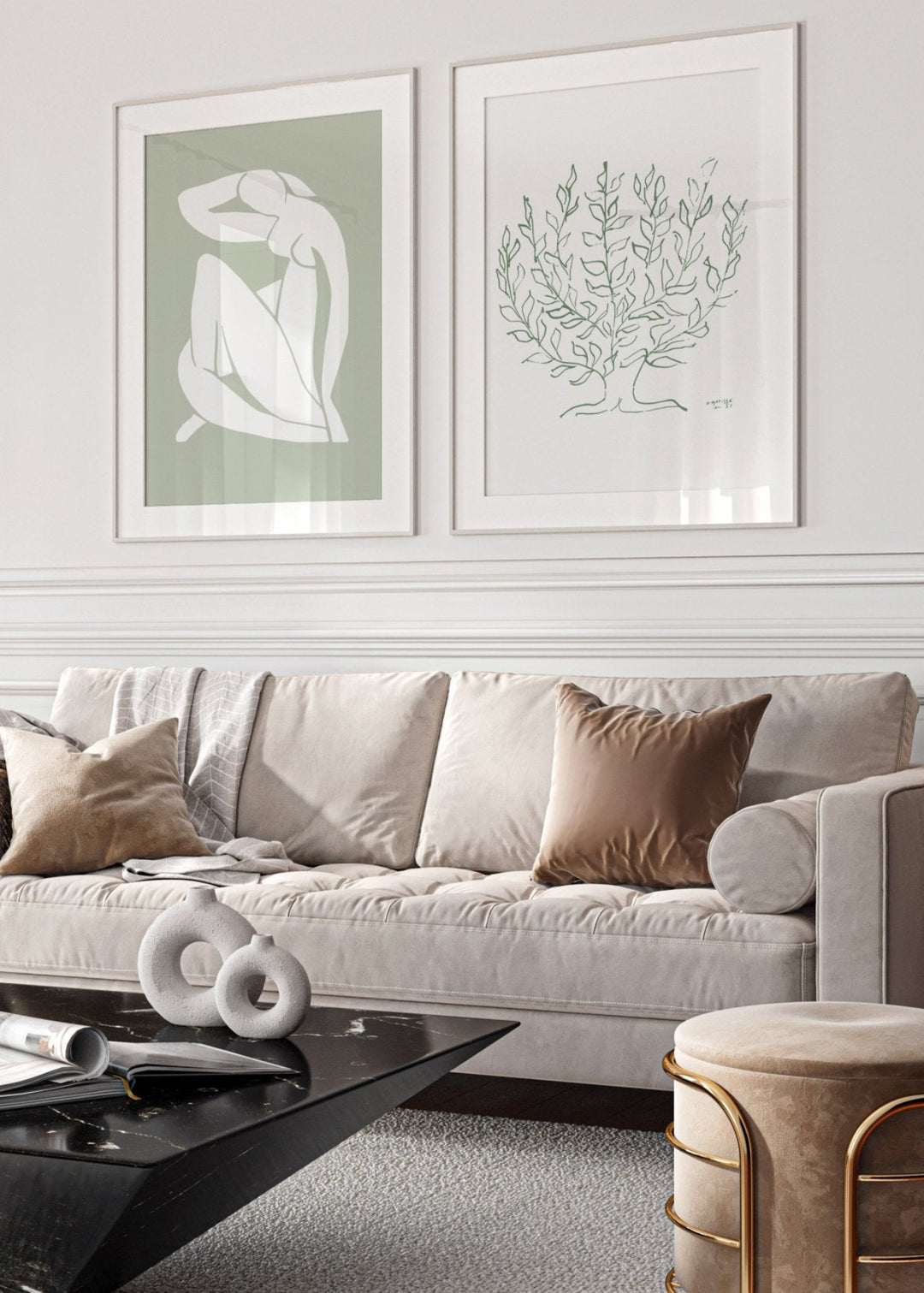 Set of 2 Green Henri Matisse Wall Art Prints wall - art - picture - poster