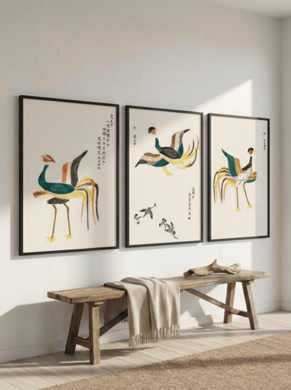 Set of 3 Japanese Wood Prints by Taguchi Tomoki wall - art - picture - poster