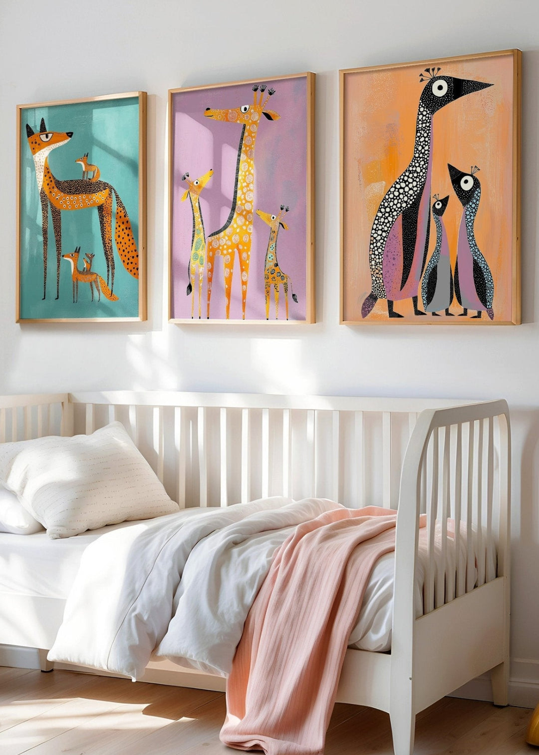 Set of 3 Kids Animal Oil Wall Prints - Style My Wall