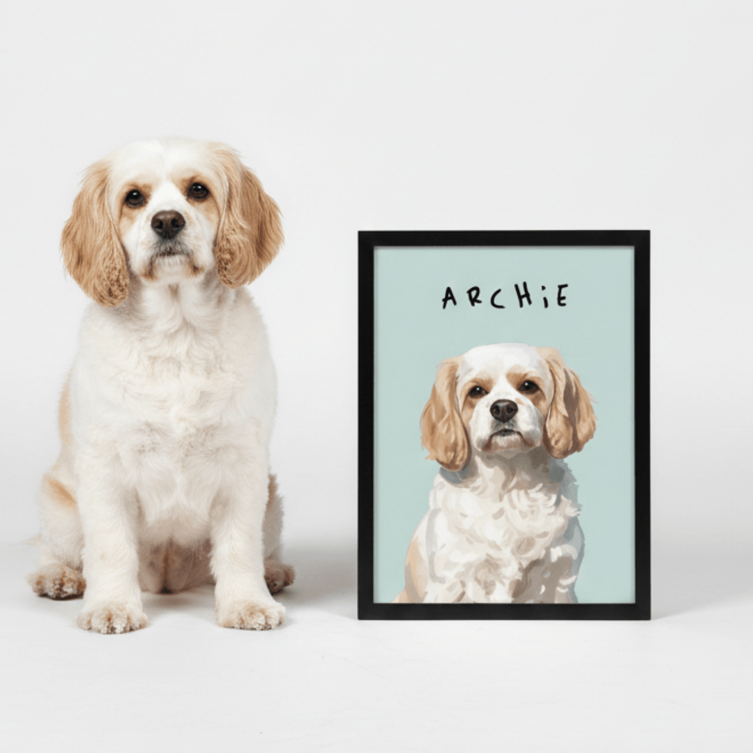 Single Pet Painting Illustration Personalised wall - art - picture - poster