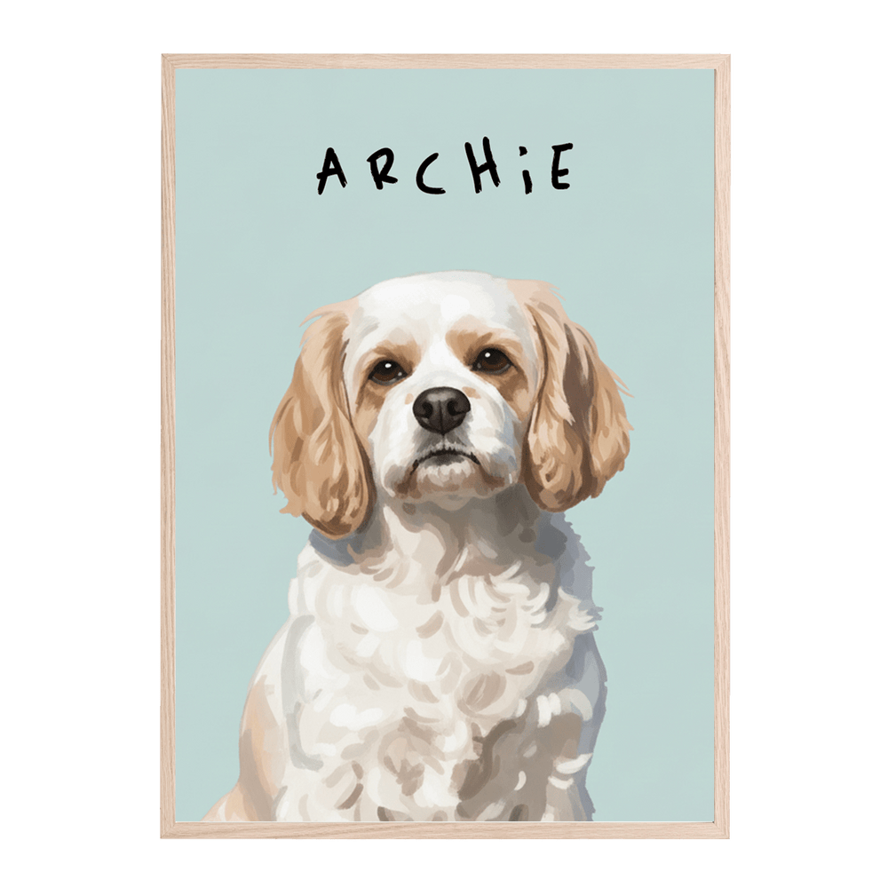 Single Pet Painting Illustration Personalised wall - art - picture - poster