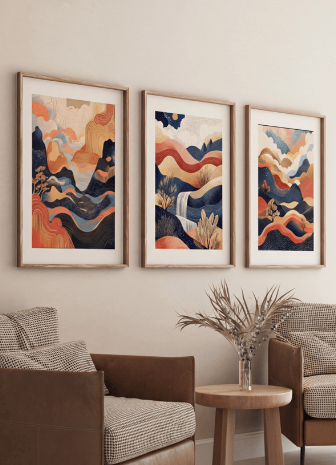 Surreal Japanese Dreams Set of 3 Abstract Prints wall - art - picture - poster