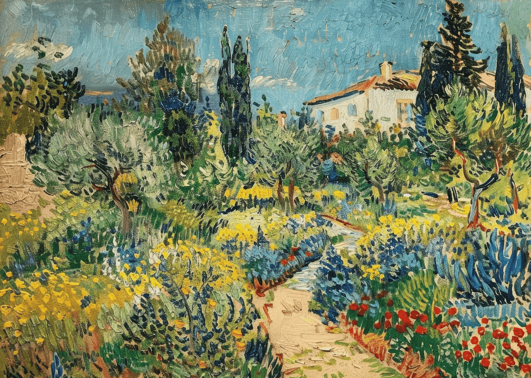 The Garden at Arles 1888 Landscape by Vincent van Gogh poster wall art serene, frame