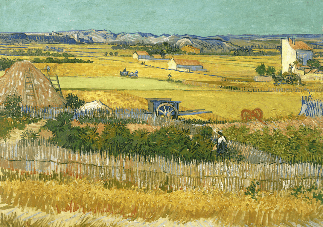 The Harvest by Vincent van Gogh Floral Landscape Print Wall Art frame
