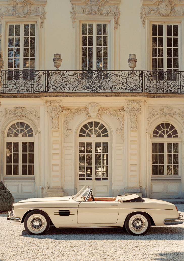 Timeless Arrival Vintage Car Photograph European Wall Art frame