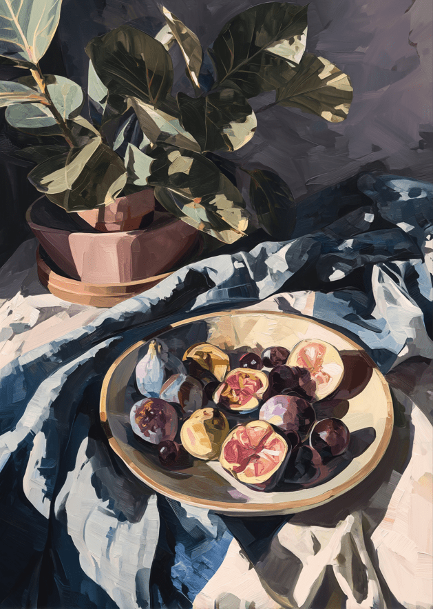 Velvet Fig Oil Painting Print,frame