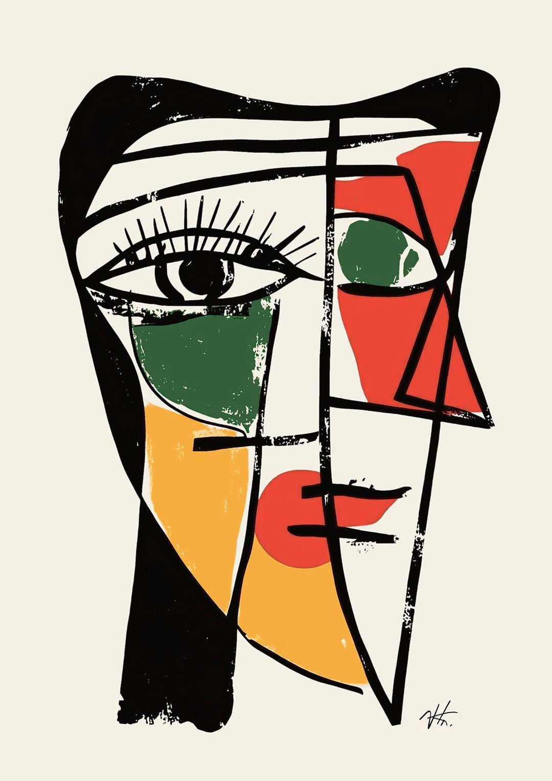 Verdant Thought Cubism Artwork - Style My Wall,frame