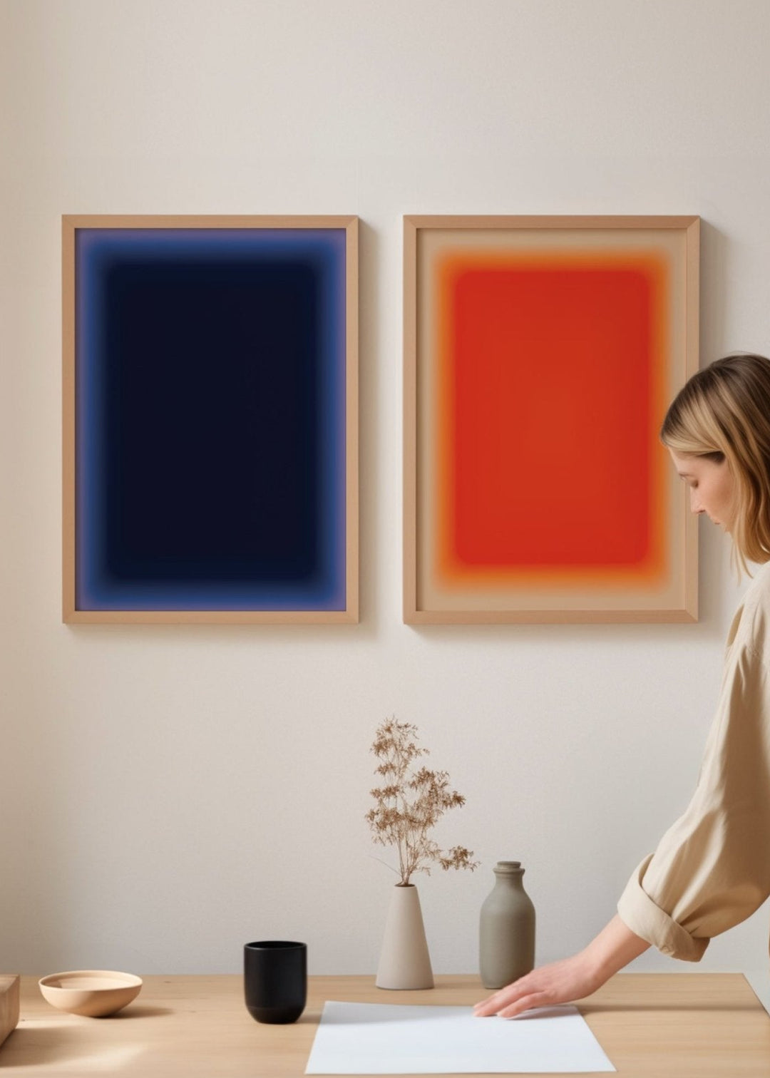 Void & Ember Pair Abstract Tonal Wall Art wall - art - picture - poster