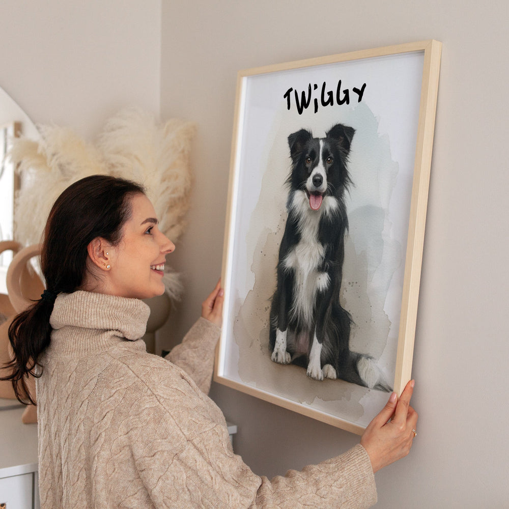 Watercolour Personalised Pet Custom Illustration Print wall - art - picture - poster