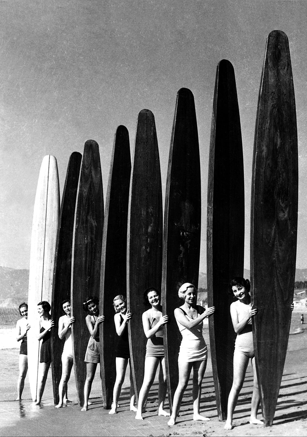 Women Surfs Up Vintage Coastal Wall Print - Style My Wall framed